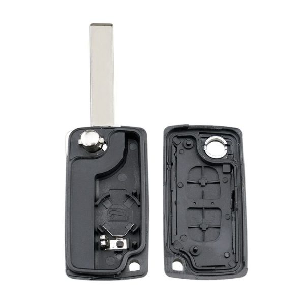 PEUGEOT Car Keys Replacement 2 Buttons Square Car Key Case with Grooved and Holder - Image 7