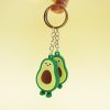 10 PCS Cute Fruit Jewelry Soft Silicone Cartoon Anthropomorphic Avocado Key Ring - Image 4