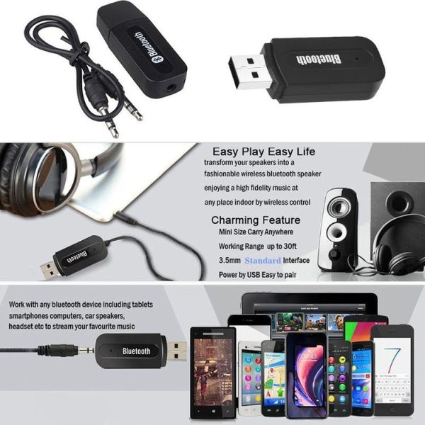 M1 Bluetooth Audio Transmitter Receiver Adapter Portable Audio Player (Black) - Image 7