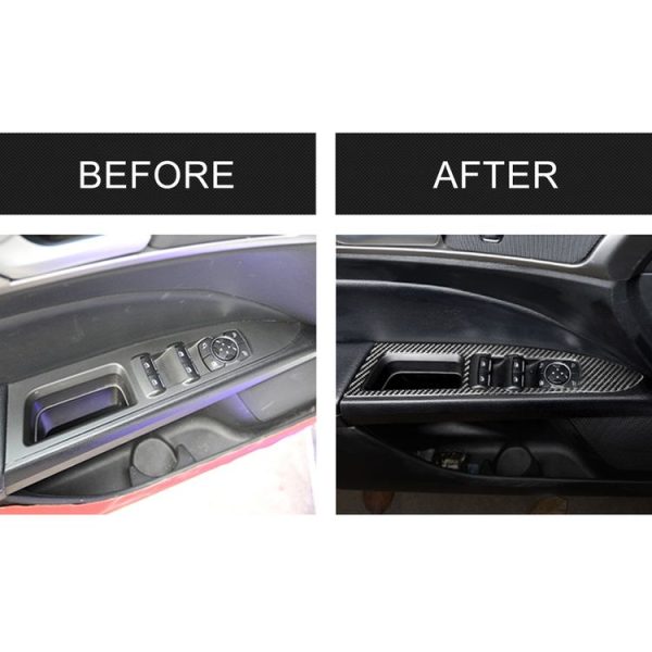 6 PCS Car Carbon Fiber Window Lift Panel ecorative Sticker for Ford New Mondeo 2013-2019 - Image 6