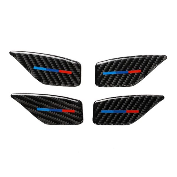 4 PCS Car Tricolor Carbon Fiber Door Inner Handle Wrist Panel Decorative Sticker for BMW 5 Series G38 528Li / 530Li / 540Li 2018 - Image 2