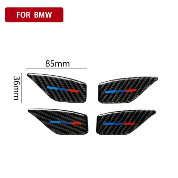 4 PCS Car Tricolor Carbon Fiber Door Inner Handle Wrist Panel Decorative Sticker for BMW 5 Series G38 528Li / 530Li / 540Li 2018 - Image 5