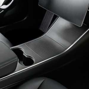 Car Central Control Panel Film Scratch-proof PVC Decorative Sticker for Tesla Model 3 before 2021 (Carbon Fiber Black)