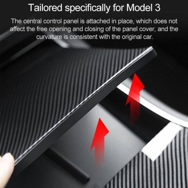 Car Central Control Panel Film Scratch-proof PVC Decorative Sticker for Tesla Model 3 before 2021 (Carbon Fiber Black) - Image 6