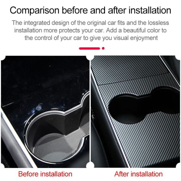 Car Central Control Panel Film Scratch-proof PVC Decorative Sticker for Tesla Model 3 before 2021 (Carbon Fiber Black) - Image 7