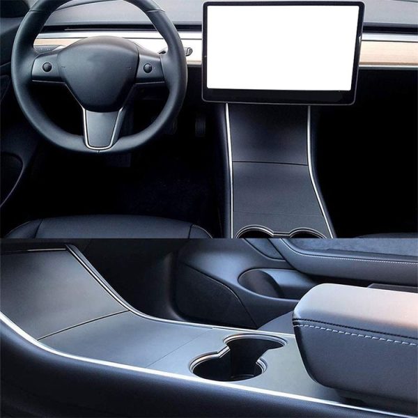 Car Central Control Panel Film Scratch-proof PVC Decorative Sticker for Tesla Model 3 before 2021 (Carbon Fiber Black) - Image 8