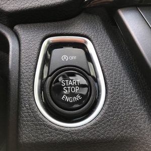 Car Engine Start Key Push Button Cover for BMW G / F Chassis, with Start and Stop (Black)
