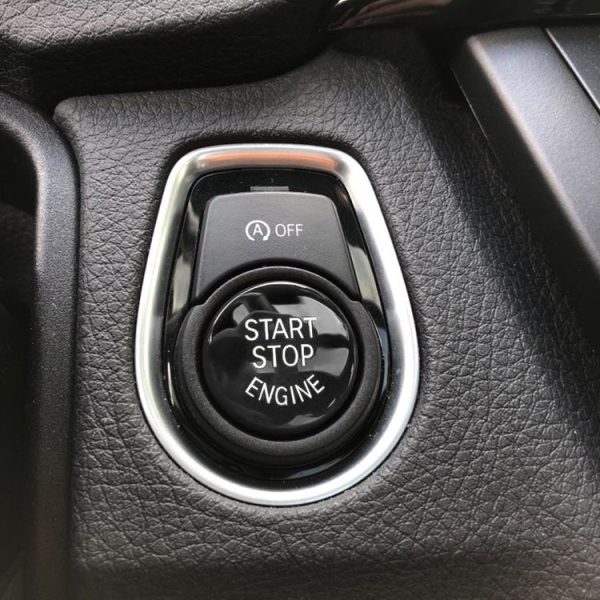 Car Engine Start Key Push Button Cover for BMW G / F Chassis, with Start and Stop (Black) - Image 6