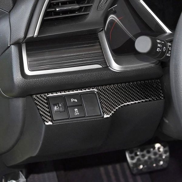 Car Carbon Fiber Headlight Switch Panel Decorative Sticker for Honda Tenth Generation Civic 2016-2019, Left Drive - Image 6