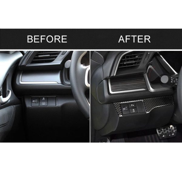 Car Carbon Fiber Headlight Switch Panel Decorative Sticker for Honda Tenth Generation Civic 2016-2019, Left Drive - Image 7