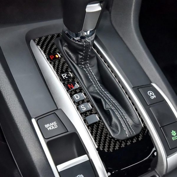 Car Carbon Fiber Gear Position Button Frame Decorative Sticker for Honda Tenth Generation Civic 2016-2019, Left Drive - Image 6