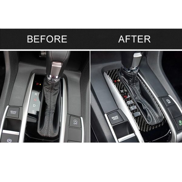 Car Carbon Fiber Gear Position Button Frame Decorative Sticker for Honda Tenth Generation Civic 2016-2019, Left Drive - Image 7