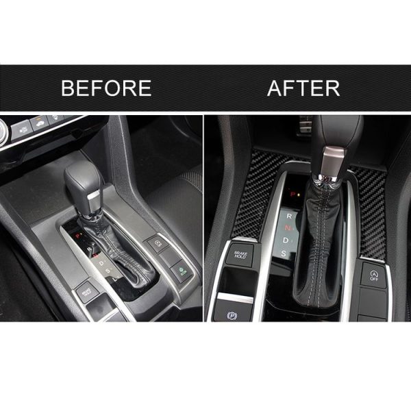 Car Carbon Fiber Gear Position Panel Decorative Sticker for Honda Tenth Generation Civic 2016-2019 - Image 7