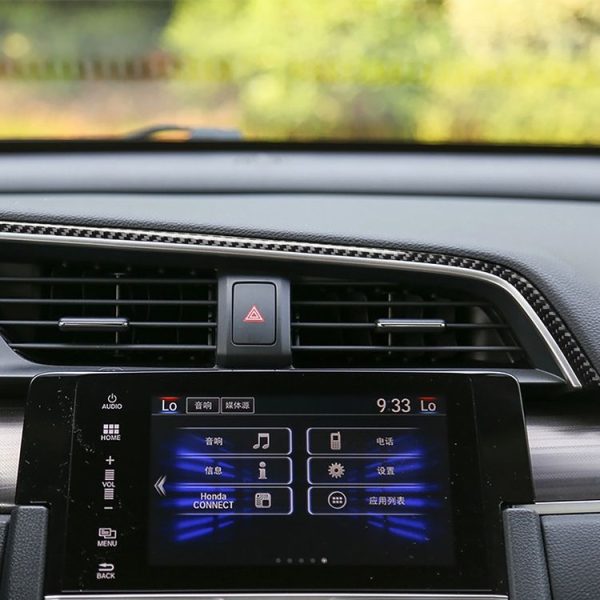 Car Carbon Fiber Central Control Air Outlet Upper Decorative Sticker for Honda Tenth Generation Civic 2016-2019, Left Drive - Image 6