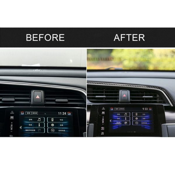 Car Carbon Fiber Central Control Air Outlet Upper Decorative Sticker for Honda Tenth Generation Civic 2016-2019, Left Drive - Image 7