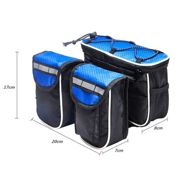 Bicycle Phone Bags Mountain Road Bike Front Head Bag Handlebar Bag (Blue) - Image 3