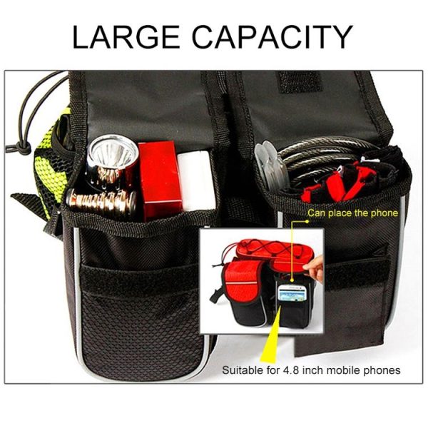 Bicycle Phone Bags Mountain Road Bike Front Head Bag Handlebar Bag (Blue) - Image 6