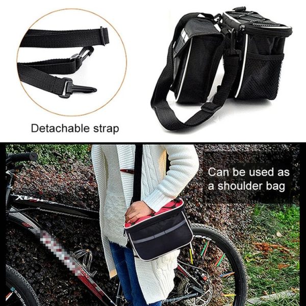 Bicycle Phone Bags Mountain Road Bike Front Head Bag Handlebar Bag (Blue) - Image 7