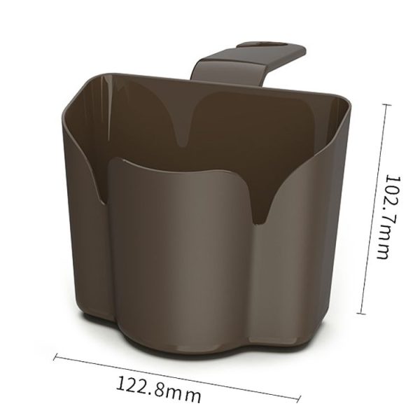 Car Back Seat Hook Trash Rubbish Garbage Can Mobile Phone Holder Storage Box (Brown) - Image 2