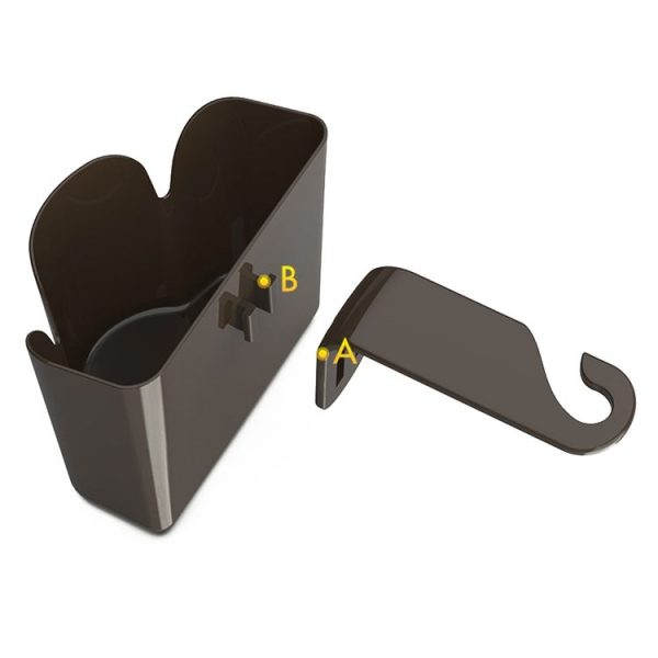 Car Back Seat Hook Trash Rubbish Garbage Can Mobile Phone Holder Storage Box (Brown) - Image 3