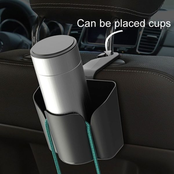 Car Back Seat Hook Trash Rubbish Garbage Can Mobile Phone Holder Storage Box (Brown) - Image 5