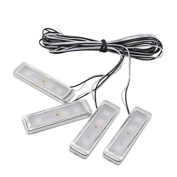 4 PCS Universal Car Colorful LED Inner Handle Light Atmosphere Lights Decorative Lamp DC12V / 0.5W Cable Length: 70cm (Colour) - Image 2