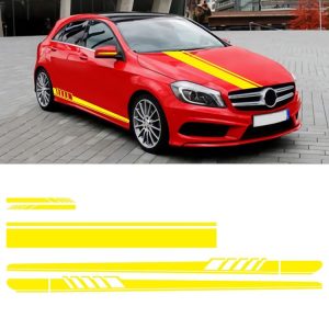 5 in 1 Car Styling Stripe Hood PVC Sticker Auto Decorative Sticker (Yellow)