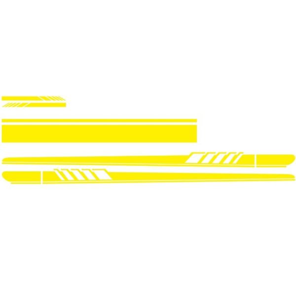 5 in 1 Car Styling Stripe Hood PVC Sticker Auto Decorative Sticker (Yellow) - Image 2