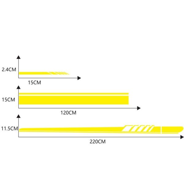 5 in 1 Car Styling Stripe Hood PVC Sticker Auto Decorative Sticker (Yellow) - Image 3