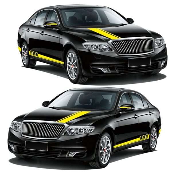5 in 1 Car Styling Stripe Hood PVC Sticker Auto Decorative Sticker (Yellow) - Image 6