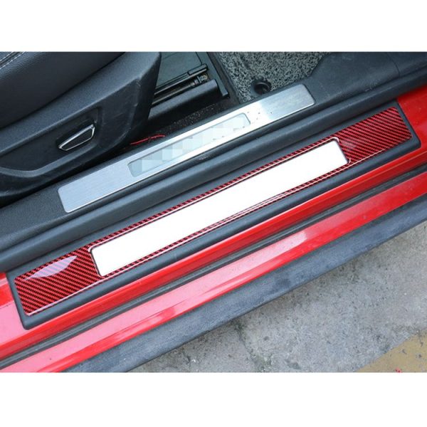 2 in 1 Car Carbon Fiber Welcome Pedal Outer Frame Decorative Sticker for Ford Mustang 2015-2020 - Image 5
