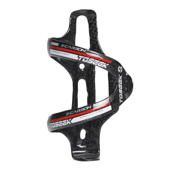 TOSEEK Gloss Full Carbon Fiber Road Bicycle Water Bottle Holder (Red) - Image 2