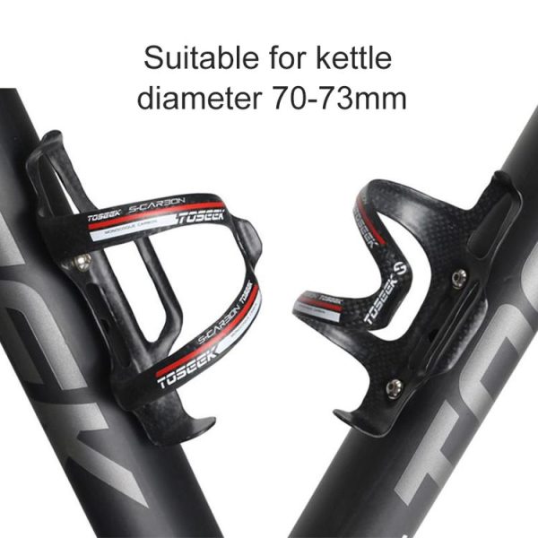 TOSEEK Gloss Full Carbon Fiber Road Bicycle Water Bottle Holder (Red) - Image 5