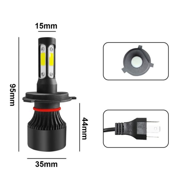 2 PCS S2 H4 / HB2 / 9003 DC9-36V / 25W / 6000K / 2500LM IP68 Car LED Headlight Lamps (Cool White) - Image 2