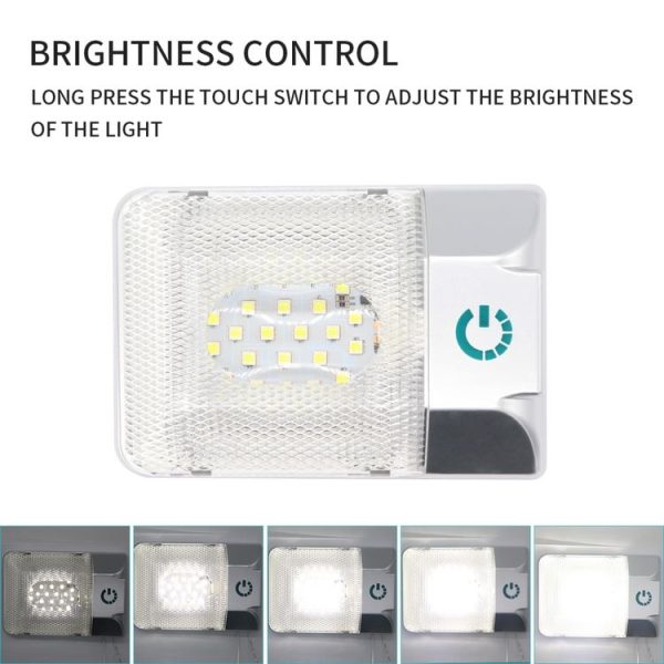 D4376S DC11-18V 3.6W 6000-6500K IP50 24LEDs SMD-5050 Marine RV Dimmable LED Dome Light Ceiling Lamp, with Touch Control - Image 7
