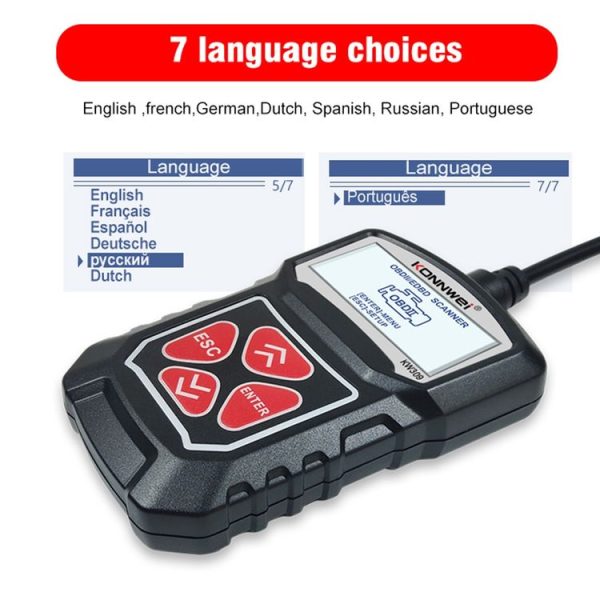 KONNWEI KW309 V309 V310 MS309 Code Reader OBD2 Scanner Diagnostic Tool (Black) - Image 13