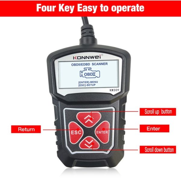 KONNWEI KW309 V309 V310 MS309 Code Reader OBD2 Scanner Diagnostic Tool (Black) - Image 9
