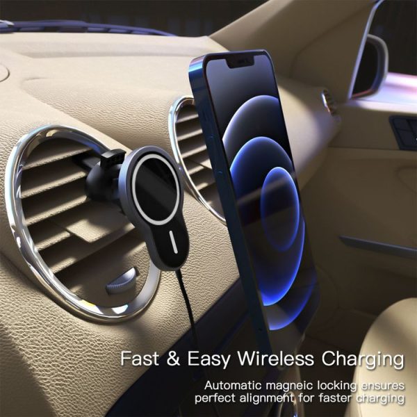 X6 Car Air Outlet Vent Mount Clamp Holder 15W Fast Charging Qi Magnetic Wireless Charger - Image 7