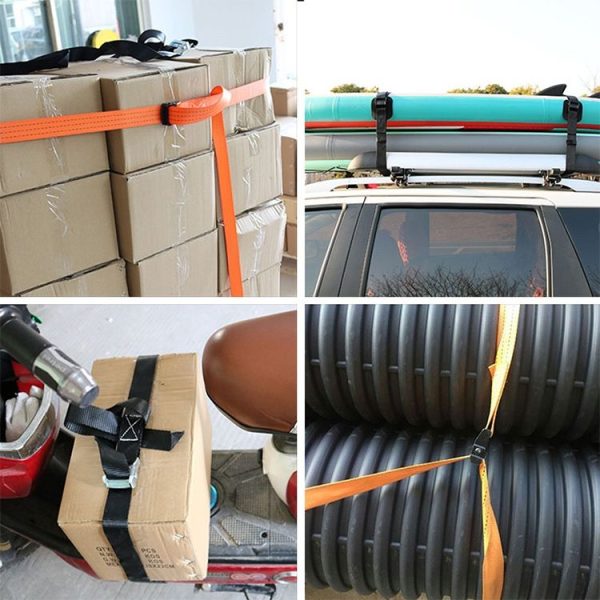 Car Tension Rope Luggage Strap Belt Auto Car Boat Fixed Strap with Alloy Buckle, Random Color Delivery, Size: 25mm x 4m - Image 9