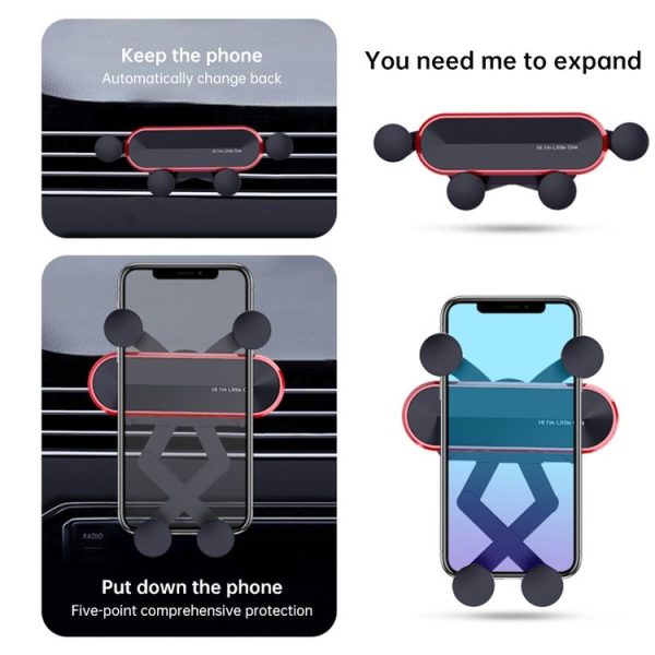 HAMTOD Little One Car Gravity Invisible Telescopic Mobile Phone Mount Holder (Silver) - Image 9
