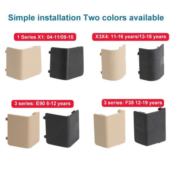 Car Diagnostic Plug Cover OBD Panel Decorative Cover 51437147538 for BMW E90 2005-2012 (Black) - Image 2