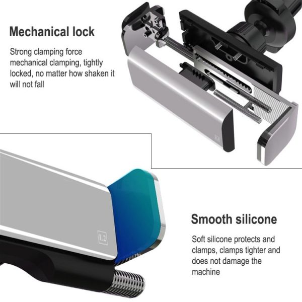 Automatic Induction Mobile Phone Car Aluminum Alloy Holder For 4.7-6.5 inch Mobile Phone (Grey) - Image 5