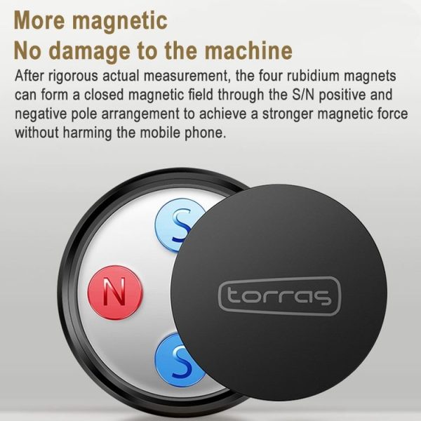 TORRAS Silicone Magnetic 360 Degrees Rotate Car Holder (Black) - Image 3