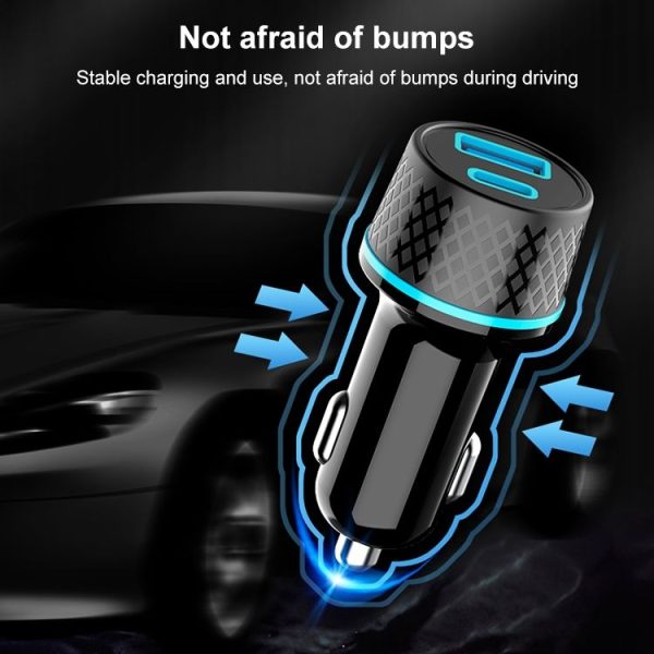 ACC-189 PD 20W + QC3.0 42.5W Dual Ports Fast Charging Car Charger (Black) - Image 5