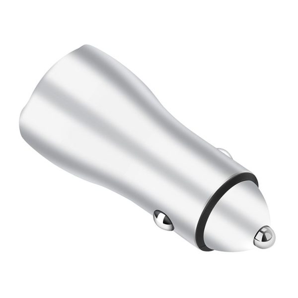 ACC-228 PD 20W + QC3.0 38W Dual Ports Metal Car Charger (Silver) - Image 4