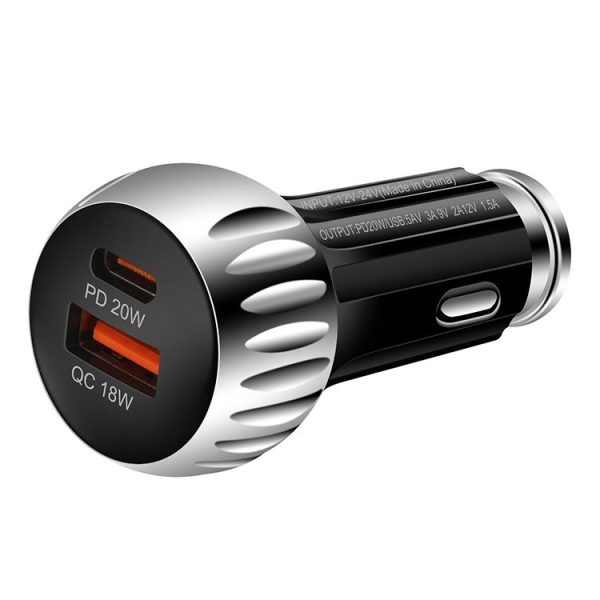 ACC-310 PD 20W + QC3.0 38W Dual Ports Fast Charging Car Charger (Black) - Image 2