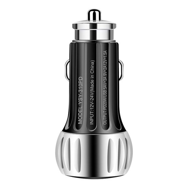 ACC-310 PD 20W + QC3.0 38W Dual Ports Fast Charging Car Charger (Black) - Image 3