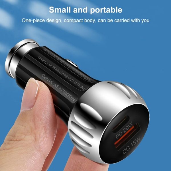 ACC-310 PD 20W + QC3.0 38W Dual Ports Fast Charging Car Charger (Black) - Image 5