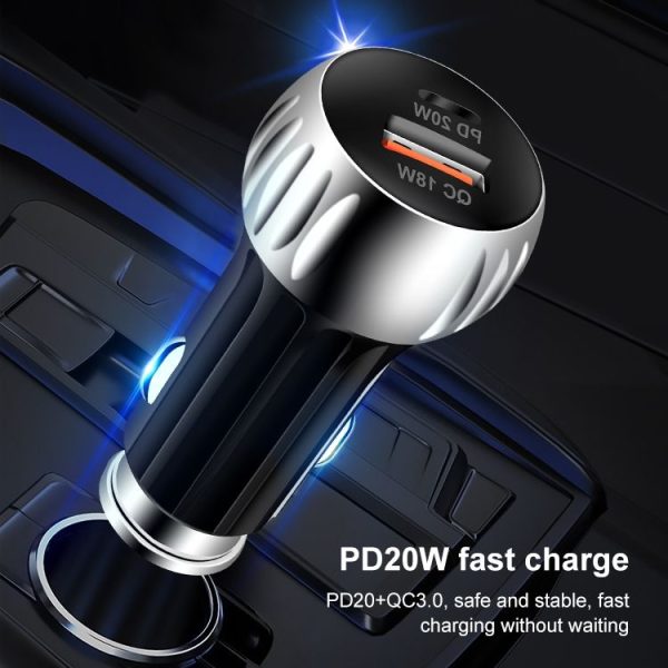 ACC-310 PD 20W + QC3.0 38W Dual Ports Fast Charging Car Charger (Black) - Image 7