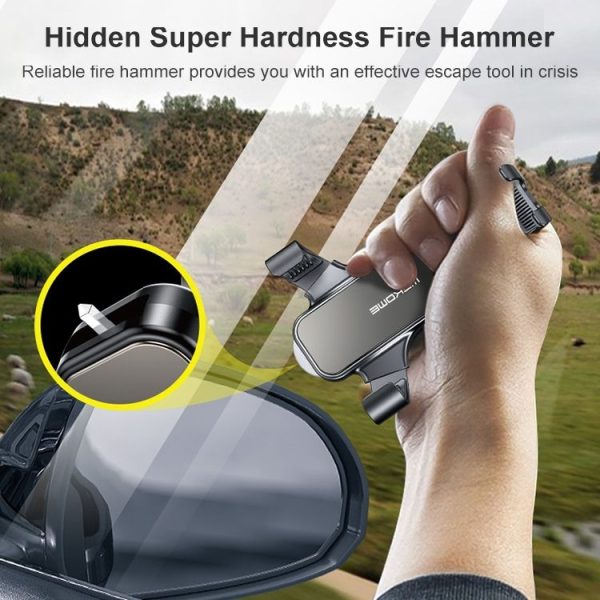 WK WA-S53 Metal 3 in 1 Car Gravity Phone Holder with Safety Hammer / Seat Belt Cutter - Image 3